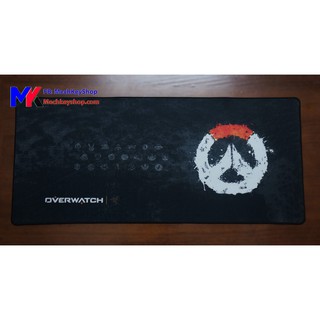 [Ảnh thật] Tấm lót chuột cỡ 90*40 cm dày 4mm, hình Logo Overwatch - Mẫu 2