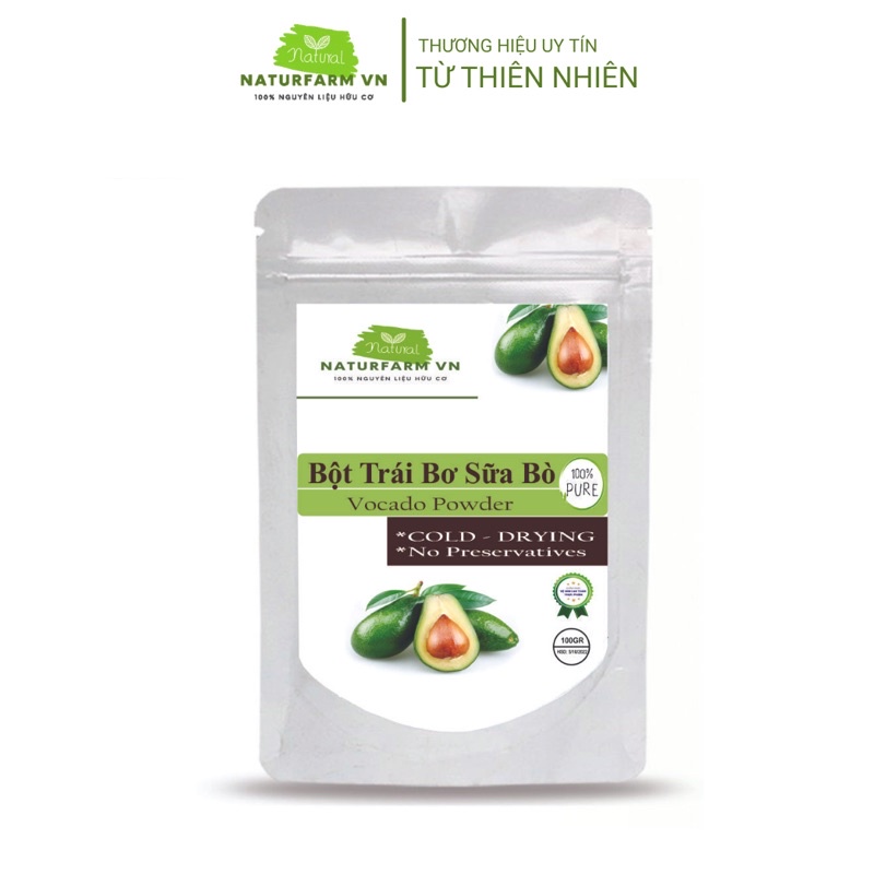 100gr Bột Quả Bơ nguyên chất 100% Organic - Bột handmade