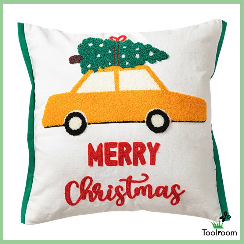 Vỏ Gối Vuông Họa Tiết Giáng Sinh Trang Trí Nhà Cửa