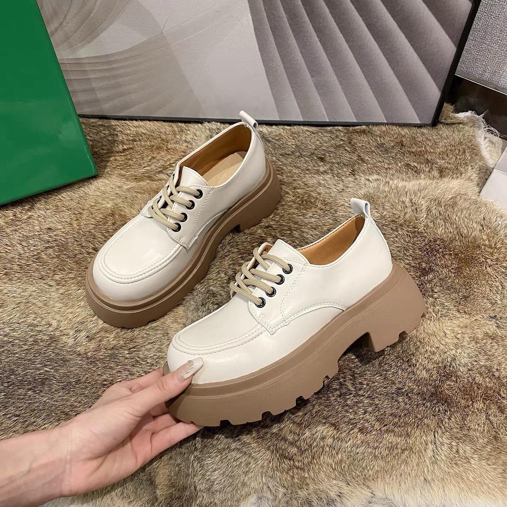 Giày Oxford nữ DA ĐẸP đế răng cưa phong cách RETRO