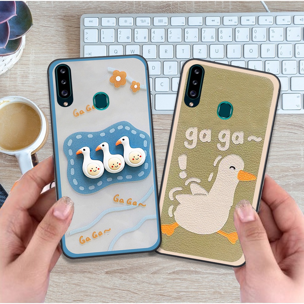 Ốp Samsung A20s bộ hình cute dễ thương gấu thỏ xinh xắn vẽ tay lạ mắt