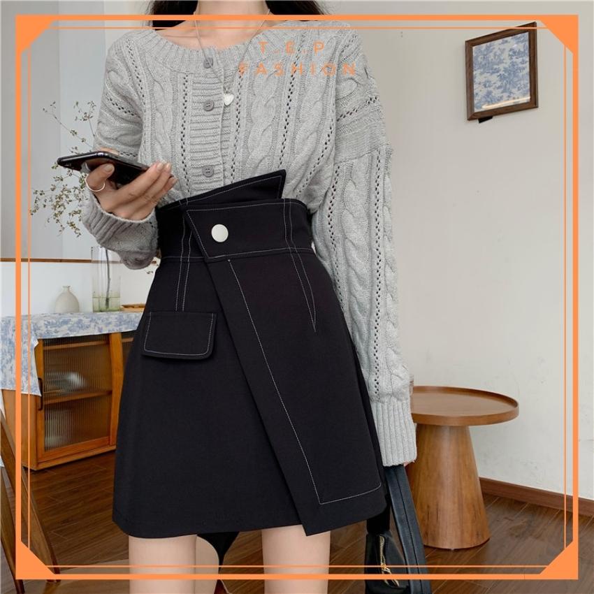 Quần Váy Nữ Cạp Cao Chỉ Nổi Tep Fashion - QV101