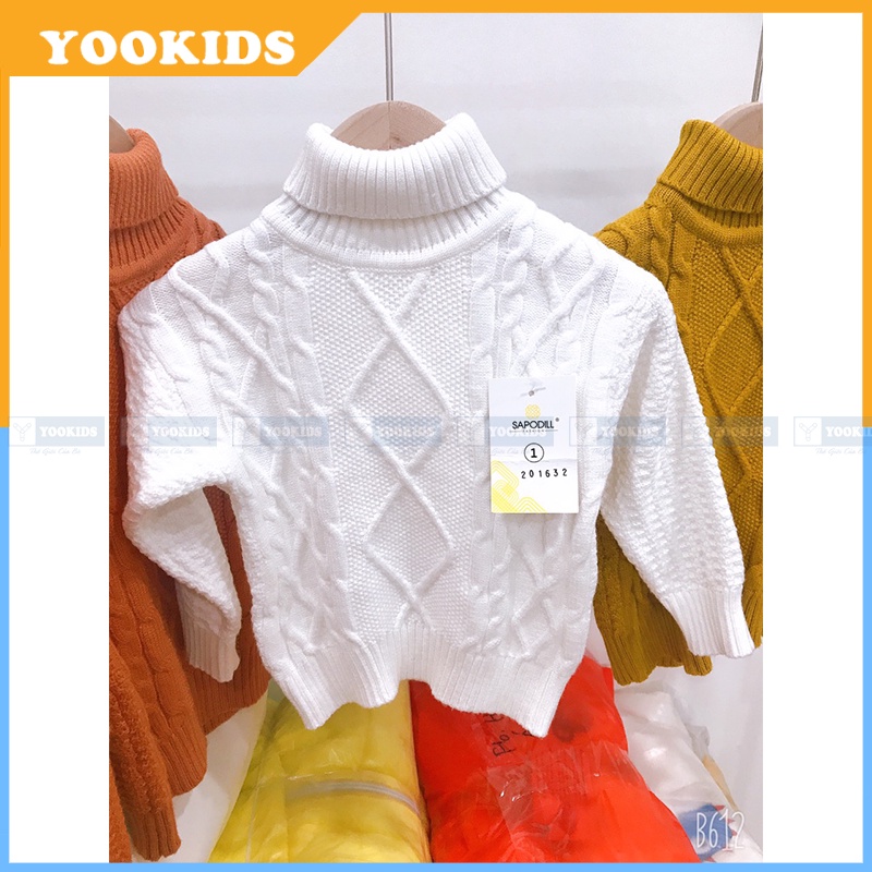 Áo len cổ lọ cho bé YOOKIDS chất len dày mềm siêu ấm, Áo len cho bé trai bé gái 1 2 3 4 5 tuổi