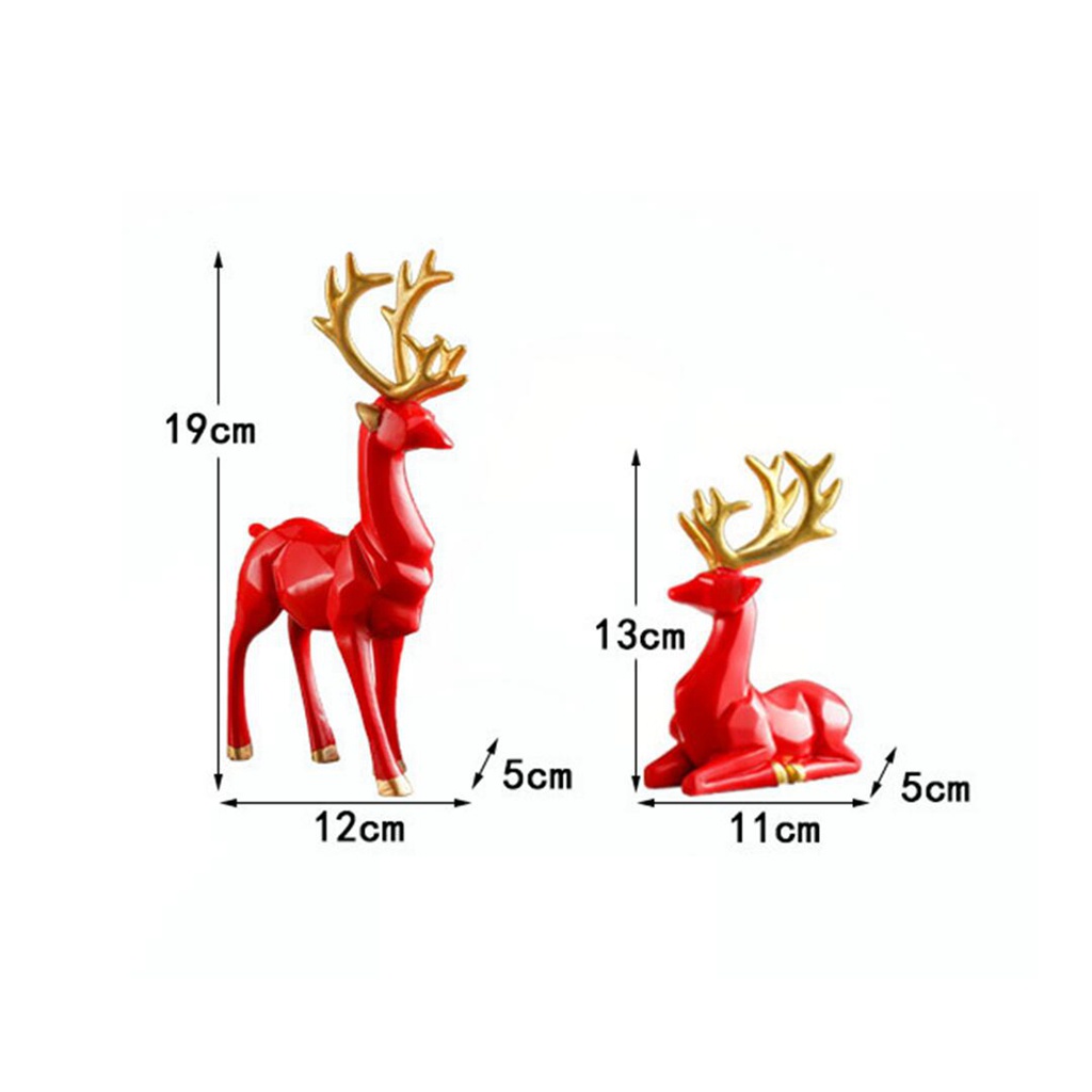 Set 2 tượng trang trí hình hươu phong cách Bắc Âu dùng để trang trí
