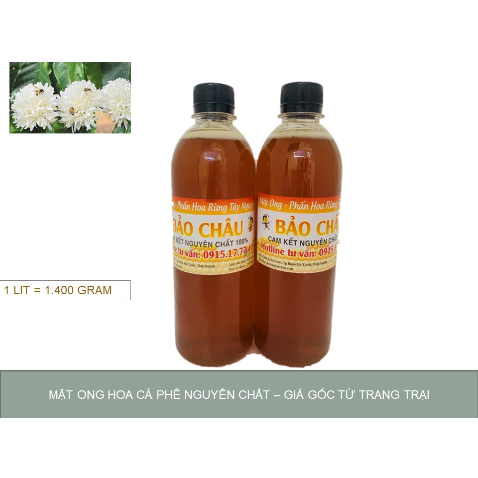 Mật Ong Hoa Cà Phê - Cam kết Nguyên Chất 100% - 1000Ml