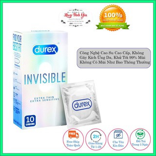Bao cao su Durex Invisible Extra Thin Extra Sensitive 10 bao siêu mỏng