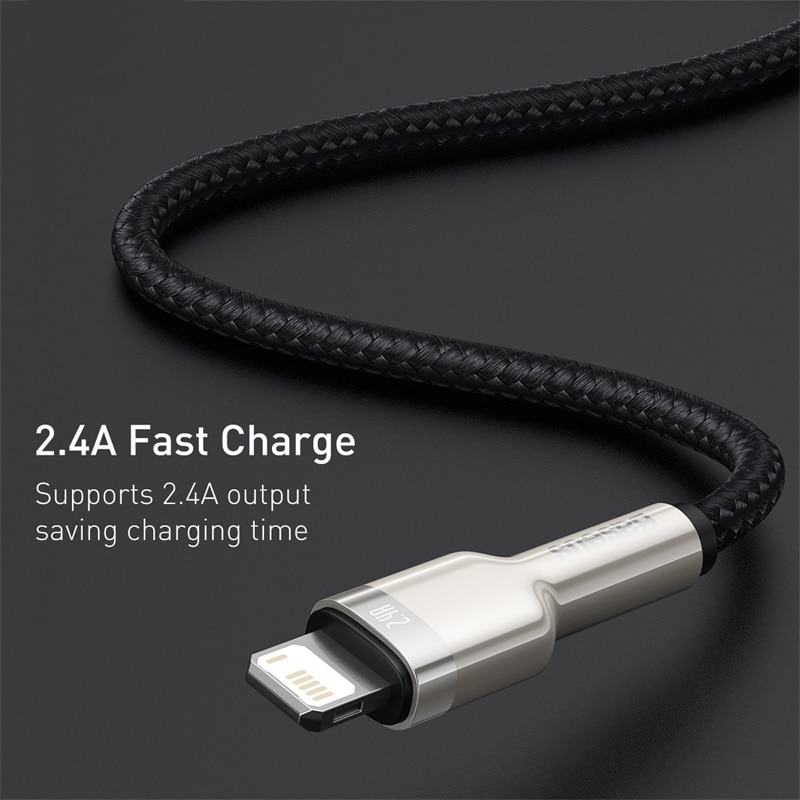 Cáp sạc nhanh Baseus cổng USB 2.4A dành cho iPhone 11 12 Pro Max