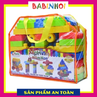 Xếp hình mầm non 72 chi tiết sato - made in viet nam