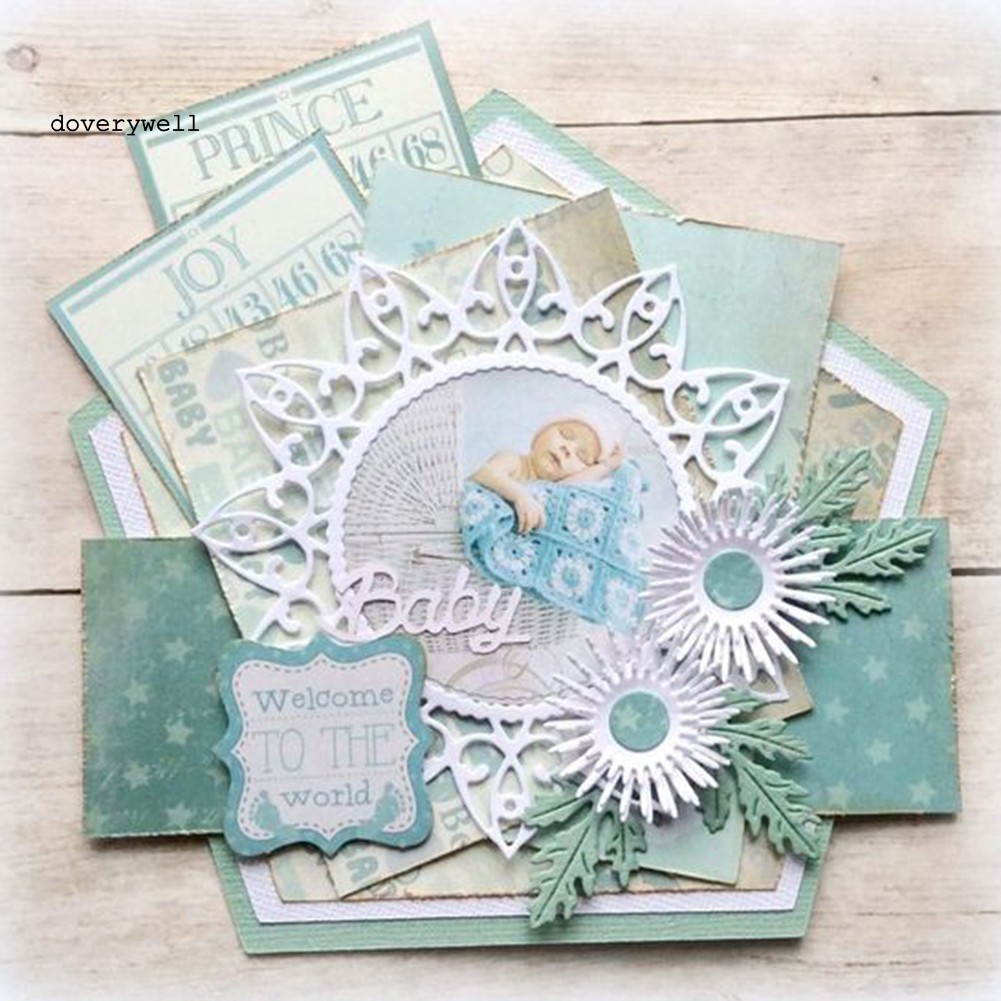 Khuôn Cắt Giấy Làm Từ Kim Loại Hình Hoa Lá Trang Trí Scrapbook