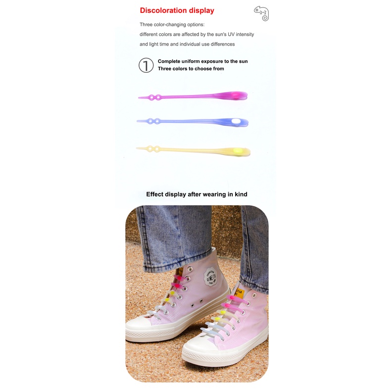 Set 14 Dây Giày Silicone Co Giãn Không Cần Buộc Dành Cho Nam Nữ