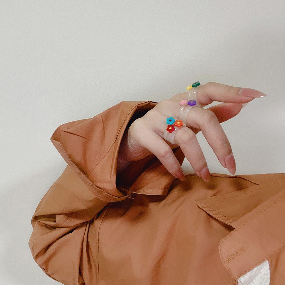 Nhẫn Acrylic Hình Bông Hoa Thời Trang Hàn Quốc Dành Cho Nữ