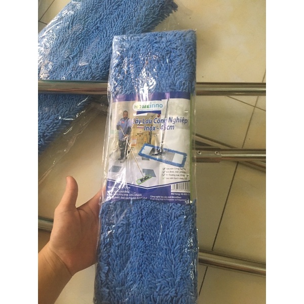 Chổi Lau Công Nghiệp 60cm Homeinno Microfiber Chuyên Nghiệp, Loại Cán Rút Dài, Có Sẵn Tấm Lau 60cm