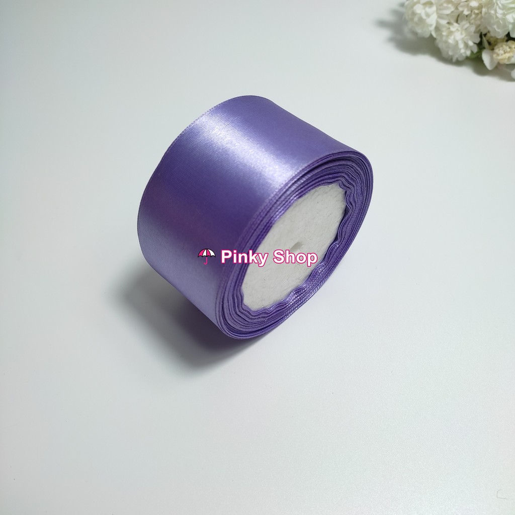 Ruy băng, dây ruy băng lụa Satin 5cm giá rẻ nhiều màu làm phụ kiện handmade Pinky Shop mã RBL05CM