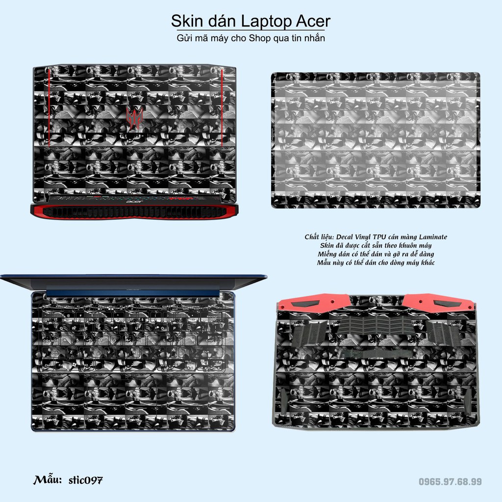 Skin dán Laptop Acer in hình Hoa văn sticker _nhiều mẫu 16 (inbox mã máy cho Shop)