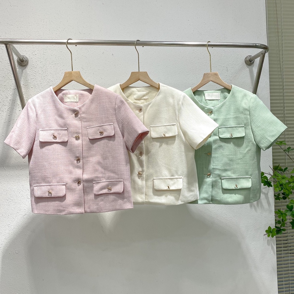 Áo vest cổ tròn màu pastel , The Peace