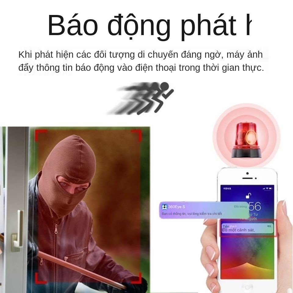 ✖Màn hình không dây nhà độ nét cao tầm nhìn ban đêm Camera giám sát wifi điện thoại di động webcam từ xa trong nhà và ng