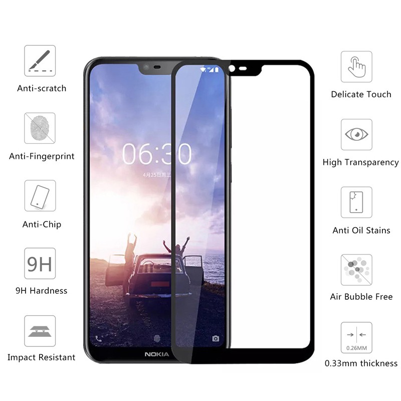 Nokia 4.2 2.1 3.1 5.1 6.1 7.1 8.1 Plus 2 3 5 6 7 8 9 2018 Full Màn kính cường lực Tempered Glass Screen Protector Film