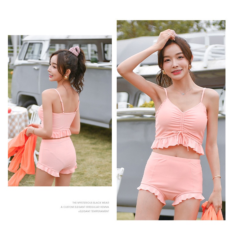 (Hàng Nhập) Đồ bơi 3 mảnh, Set bikini gồm khoác ngoài, màu quỳnh quang Neon #028288
