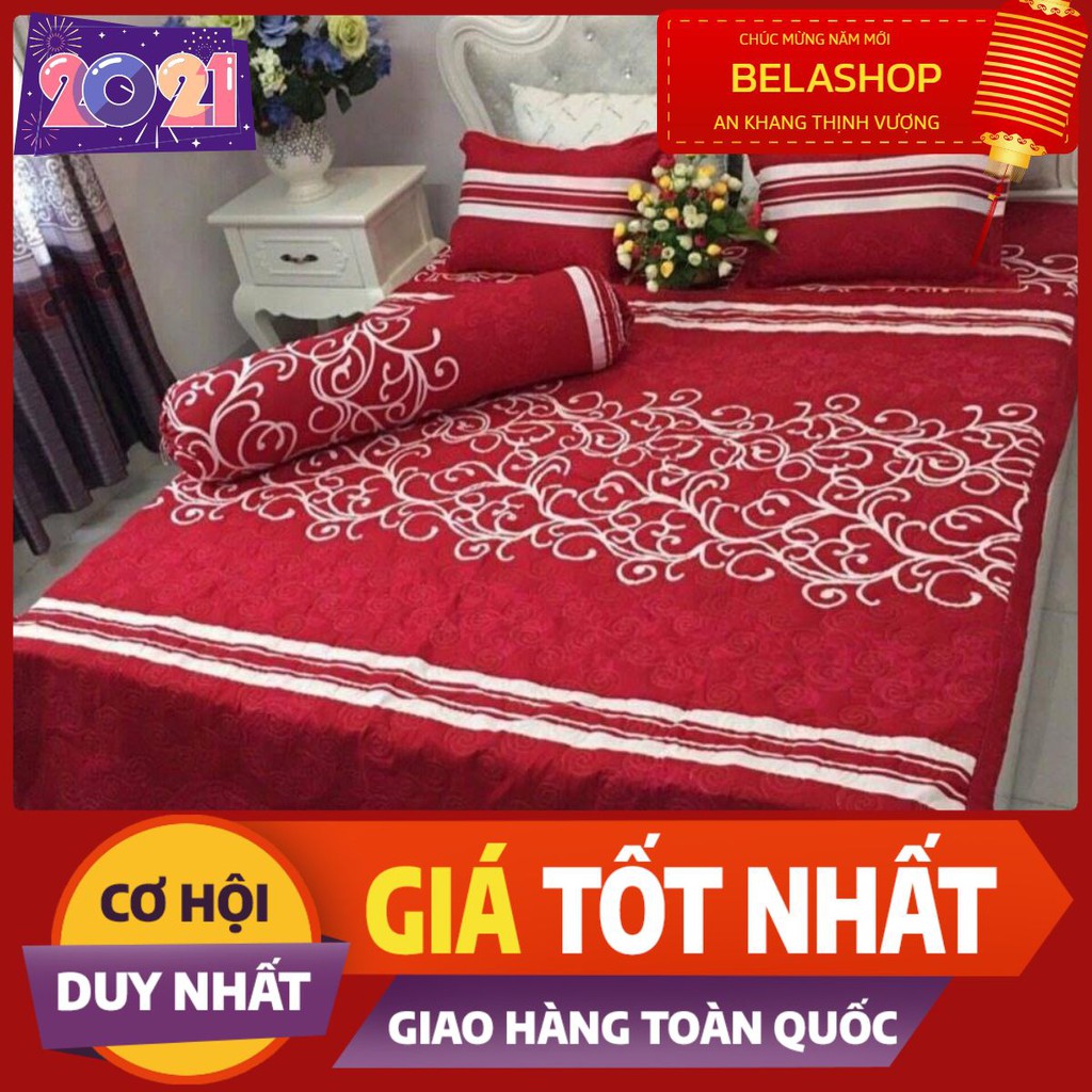 Bộ ga gối kèm vỏ gối ôm 1m6 Drap Cotton Poly Vikona mã GGO20