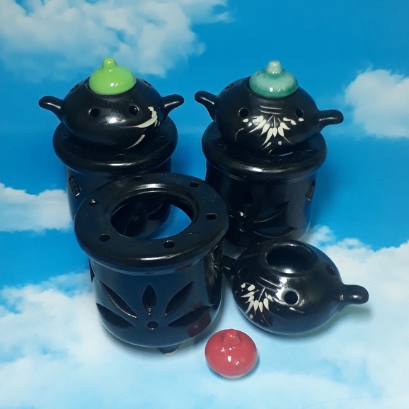 Đèn đốt xông tinh dầu bằng nến tealight hình ấm trà nhiều màu dễ thương gốm sứ Bát Tràng - Better Life