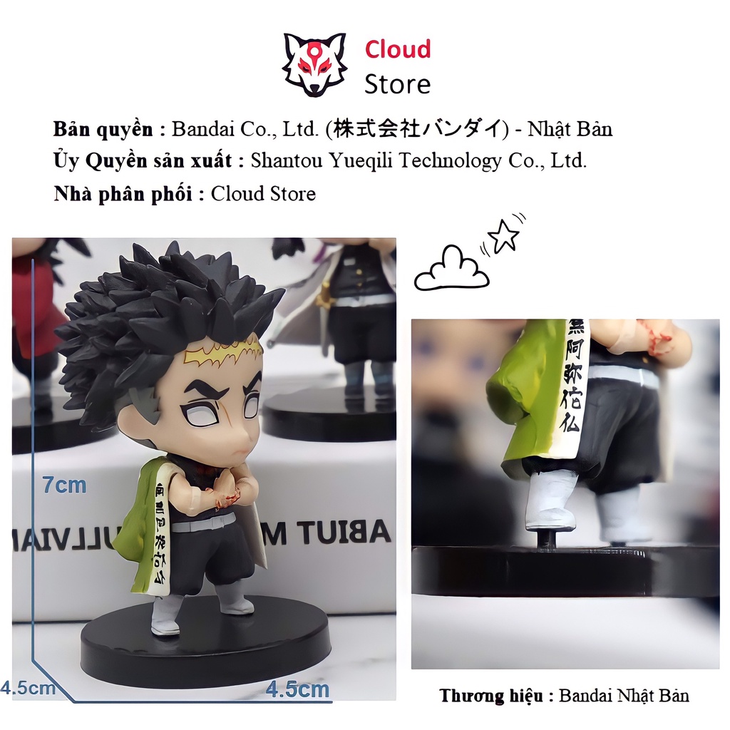 Mô hình Kimetsu No Yaiba CLOUD STORE cao 7cm rộng 4.5cm, figure anime thanh gươm diệt quỷ chibi chính hãng, chibi Yaiba