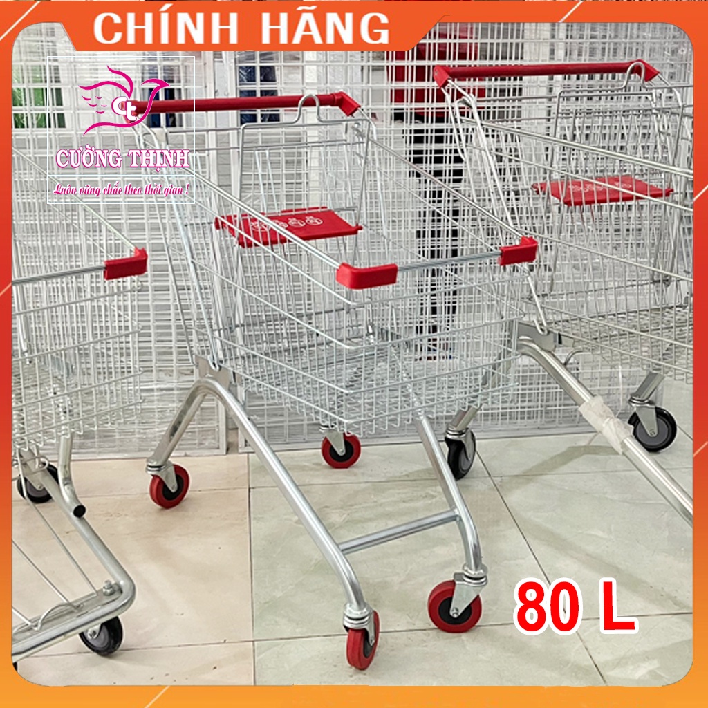 Xe đẩy siêu thị 80 lít, mua sắm siêu thị