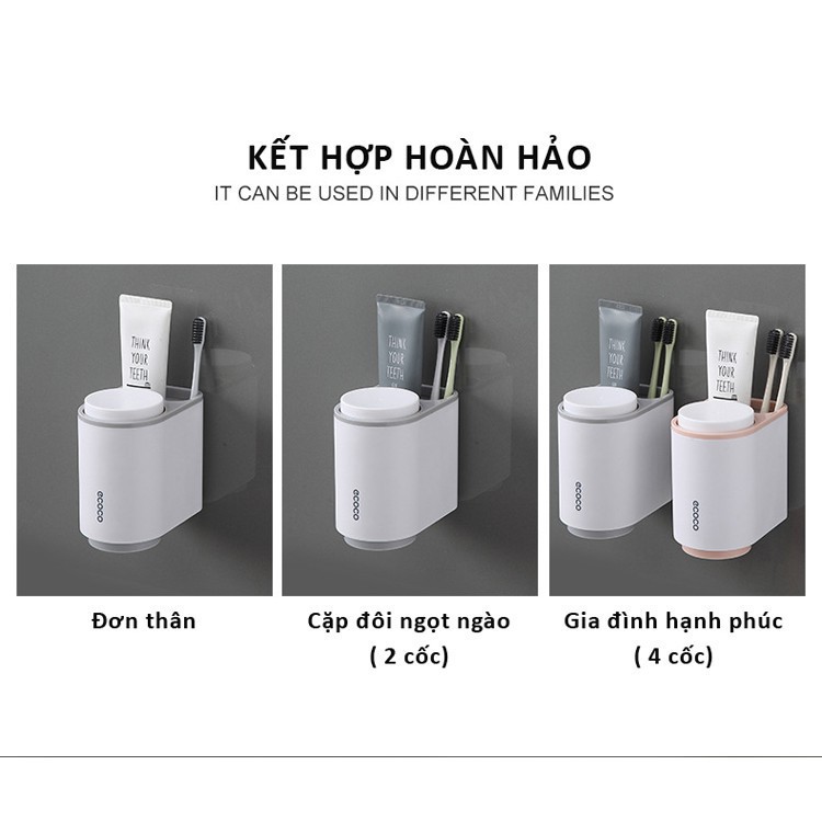 [Mã LIFEXANH03 giảm 10% đơn 500K] Kệ để Bàn Chải Kem Đánh Răng Mini Ecoco dán cường lực siêu chắc