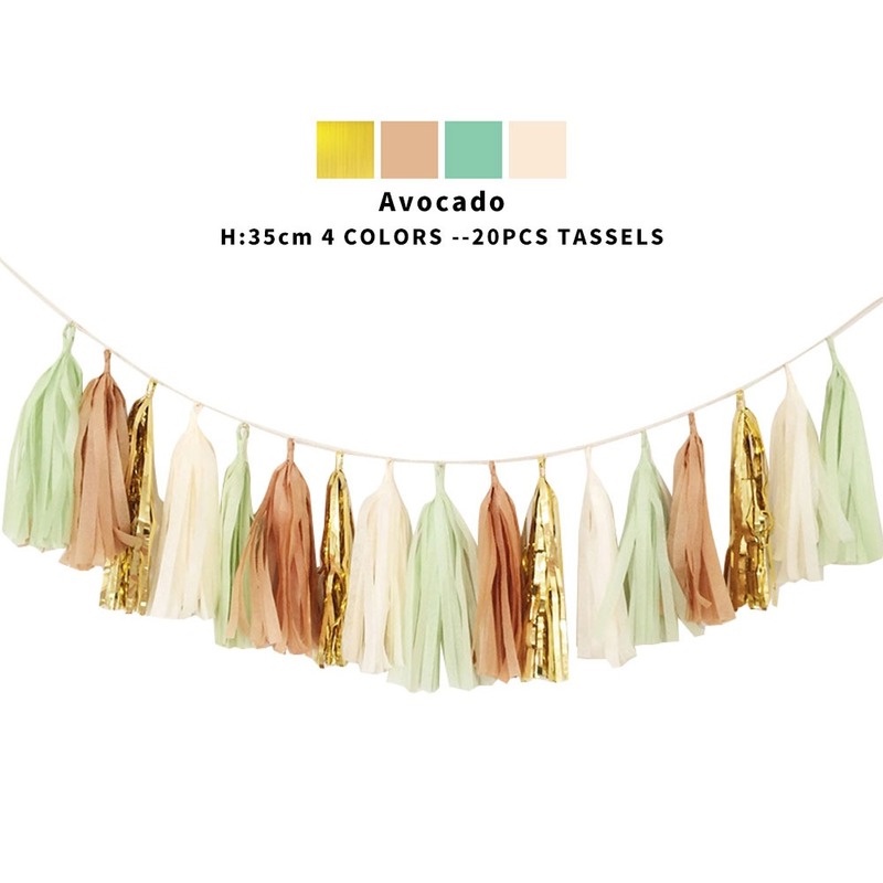 Set 5 Dây Tua Rua Giấy Nhiều Màu Sắc Dùng Trang Trí Tiệc Sinh Nhật / Tiệc Cưới / Sinh Nhật DIY