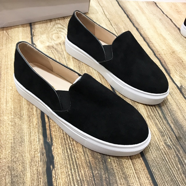 Slip on da lộn đế 2cm