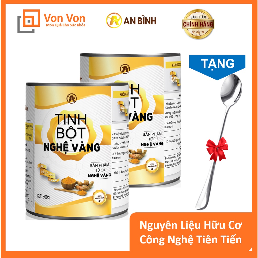 Combo 2 hộp tinh bột nghệ vàng an bình 500gr có kiểm nghiệm attp và chứng - ảnh sản phẩm 1