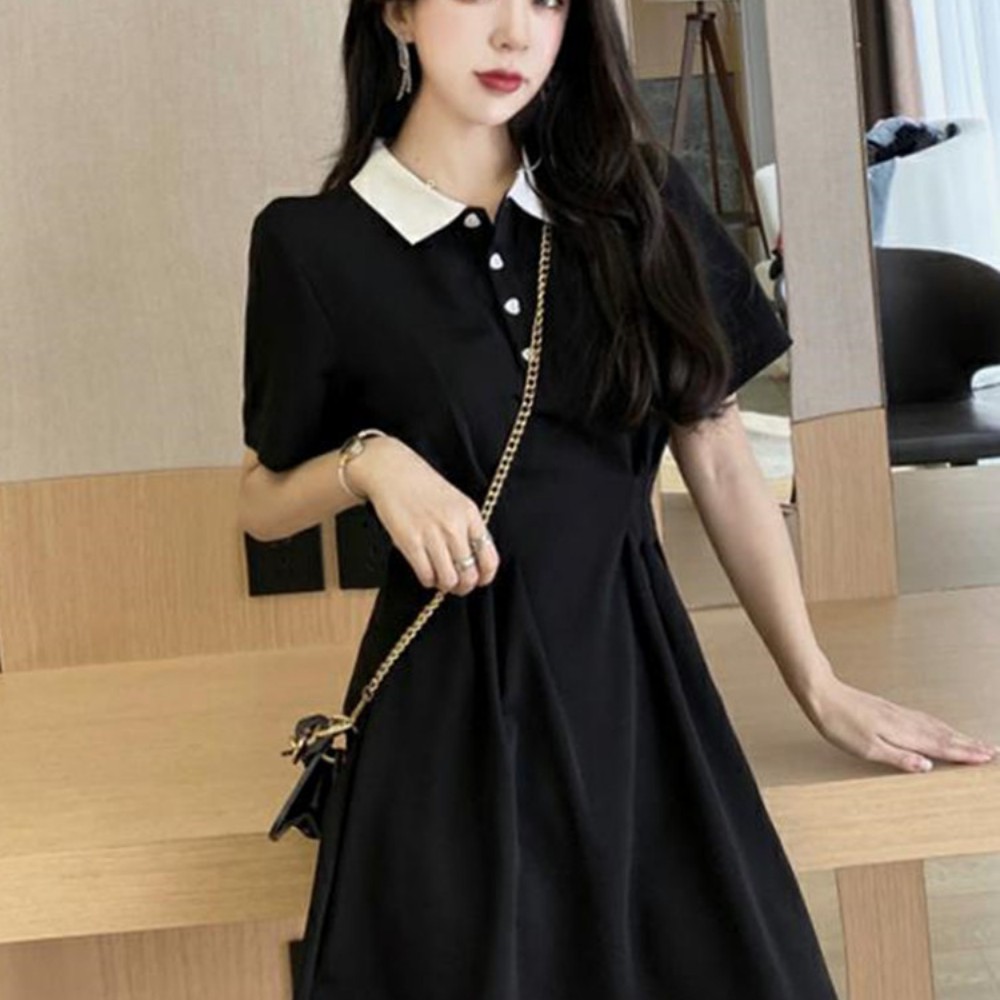 Váy nữ , váy nữ dáng chữ A polo cổ bẻ trẻ trung năng động phong cách hiện đại ATILA SHOP. | BigBuy360 - bigbuy360.vn