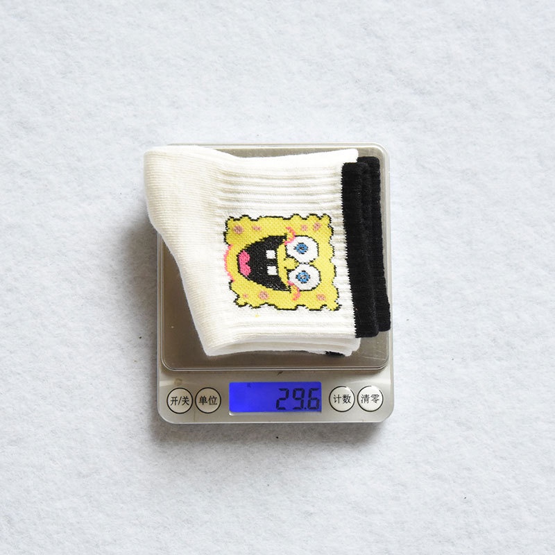 [Hàng mới về] Vớ cổ ngắn khử mùi thoải mái in hình Spongebob sành điệu cho nữ