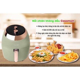 [HKSmart] Nồi chiên không dầu nội địa Hàn Quốc CASAMOM 5,5L và 7L, 1800W, màu xanh ngọc