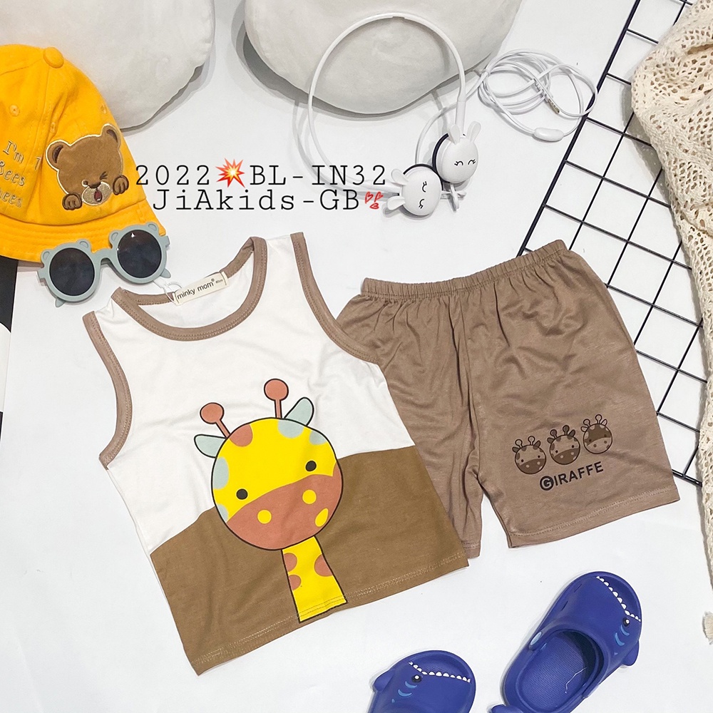 Set đồ mùa hè bé trai, bé gái họa tiết hoạt hình SBT389