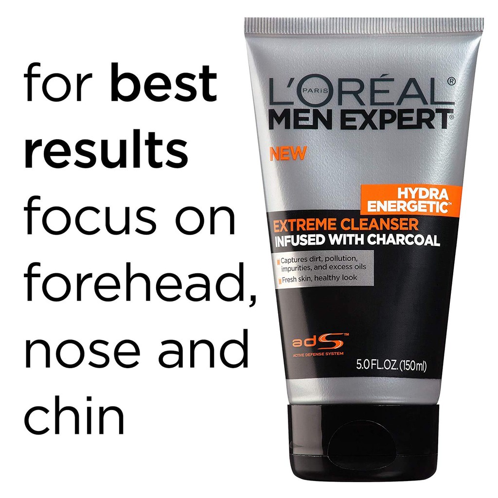 Sữa rửa mặt than hoạt tính cho nam L'Oreal Men Expert Hydra Energetic Black Charcoal Face Wash 150ml