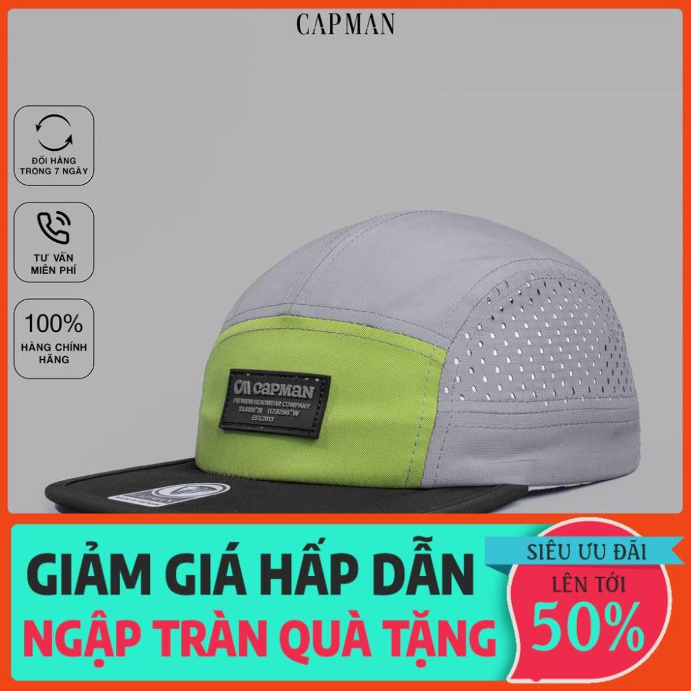 Mũ lưỡi trai CAPMAN chính hãng full box, nón kết nam hiphop CM117 màu xanh xám xịn