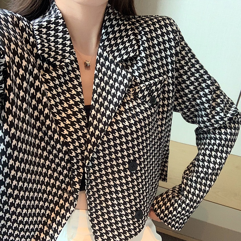 [Mã FAMARAL2 giảm 10k đơn 50k] ÁO KHOÁC VEST NGẮN DORYPONY Houndstooth ZICZAC TRENDY – AK083