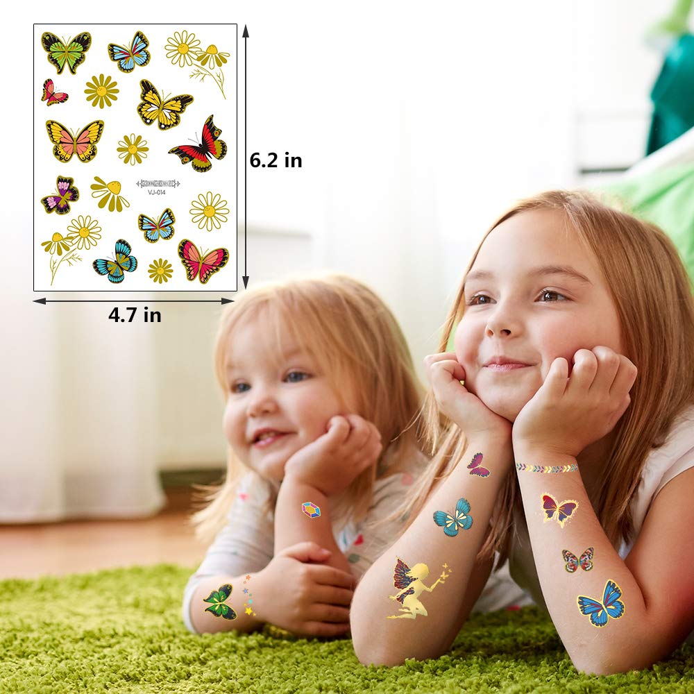 (Hàng Mới Về) Hình Xăm Dán Tạm Thời Chống Nước Chống Mồ Hôi Hình Bướm Cho Trẻ Em
