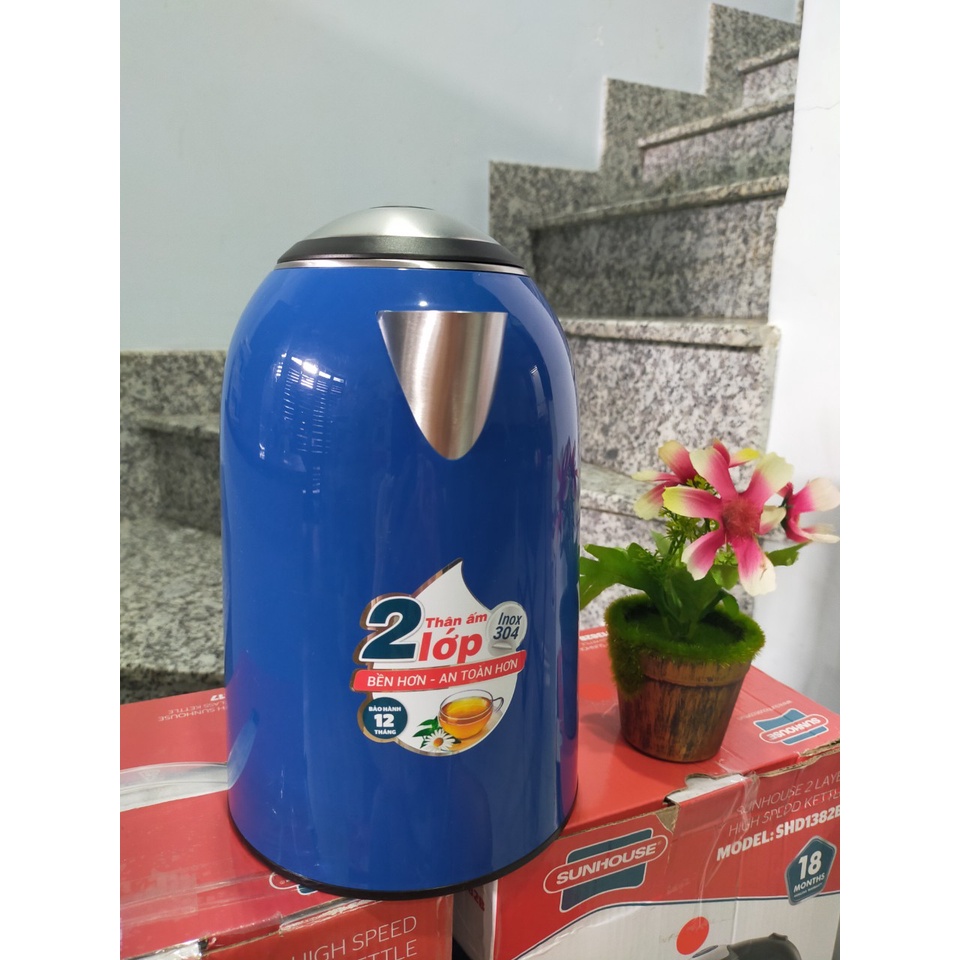 Ấm đun siêu tốc inox dày xin cao cấp Sunhouse giảm giá [Hàng trưng bày mới giảm giá ]