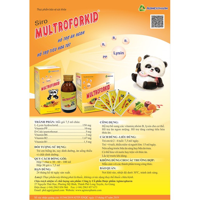 MULTROFORKID - Bổ sung dưỡng chất cho trẻ