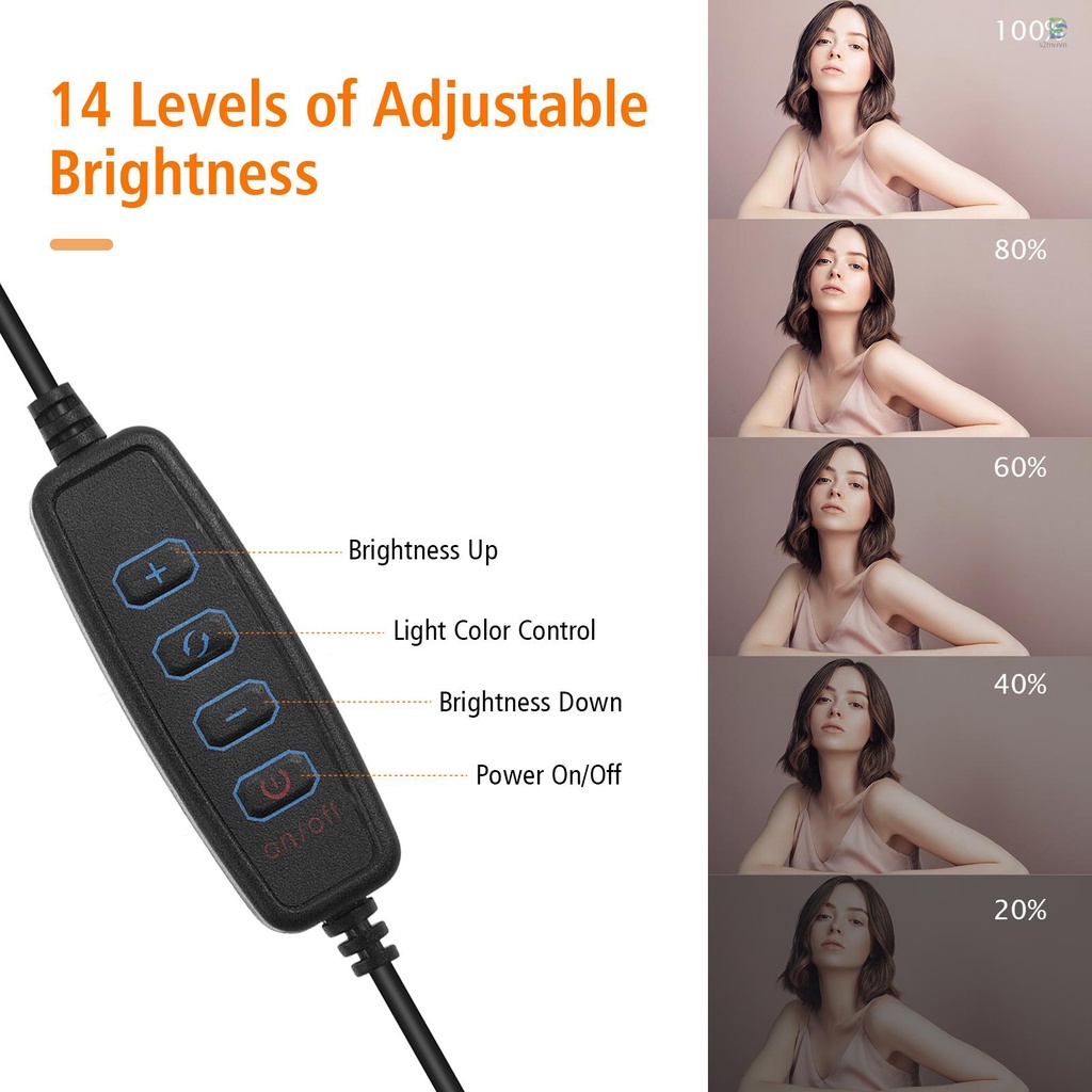 Andoer USB Video Conference Lighting Kit Including 2 * LED Video Lights 3200K-5600K Dimmable + 2 * Foldable Desk Mount Light Stands + 2 * Flexible Ballhead  Adapter + 10 * Color Filters(Red/Yellow/Blue/Green/White) for Live Streaming Video Recording Onlin
