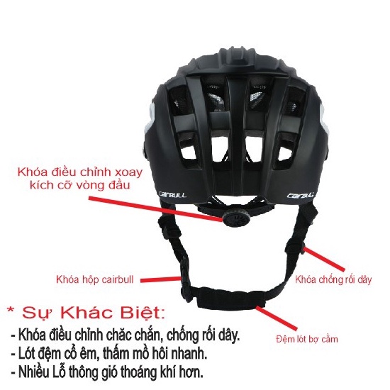 Mũ bảo hiểm xe đạp thể thao chính hãng CAIRBULL, đạt tiêu chuẩn, an toàn, mạnh mẽ