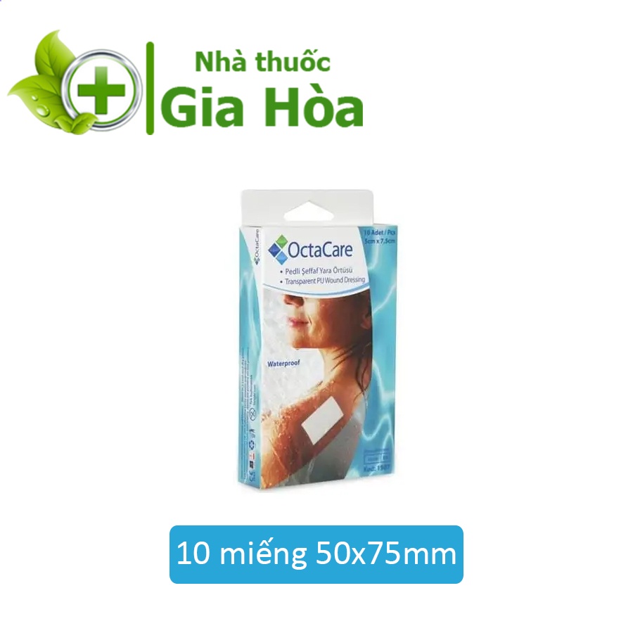Băng cá nhân dán y tế trong suốt chống thấm nước Octacare miếng lớn cho người thường xuyên tiếp xúc nước [Băng gâu]