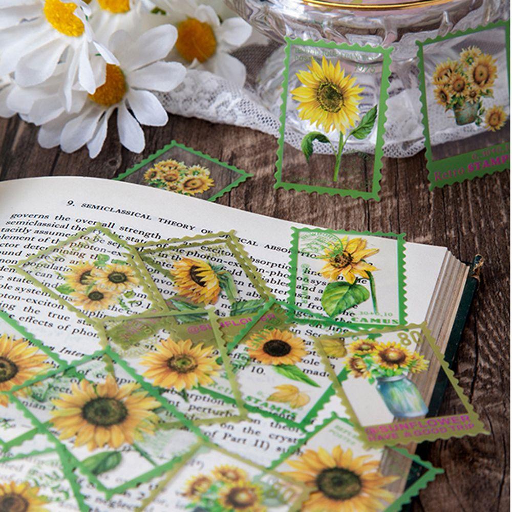 AUGUSTINA Miếng Dán PET Trong Suốt Họa Tiết Hoa Trang Trí Sổ Tay