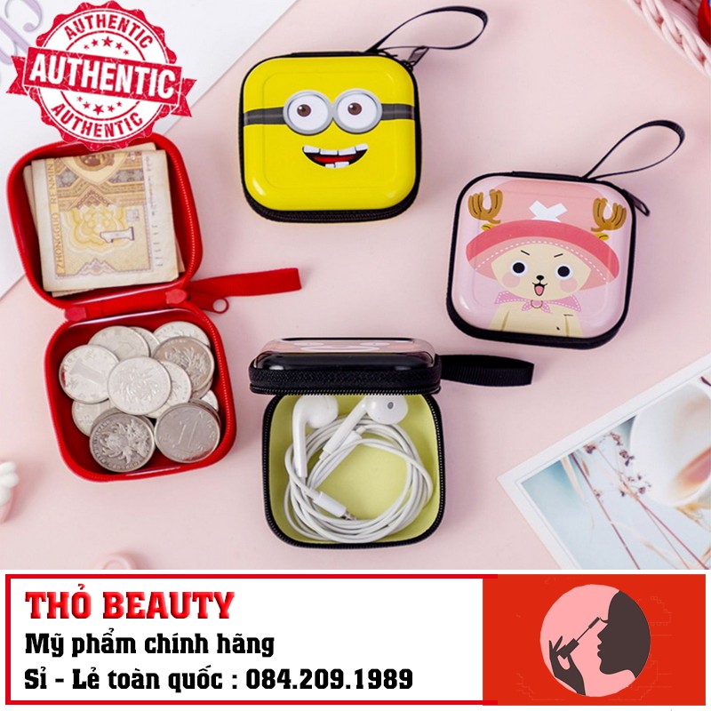 Ví tiền mini hình chữ vuông nhiều màu siêu dễ thương - Đựng tiền xu, tai nghe tiện lợi