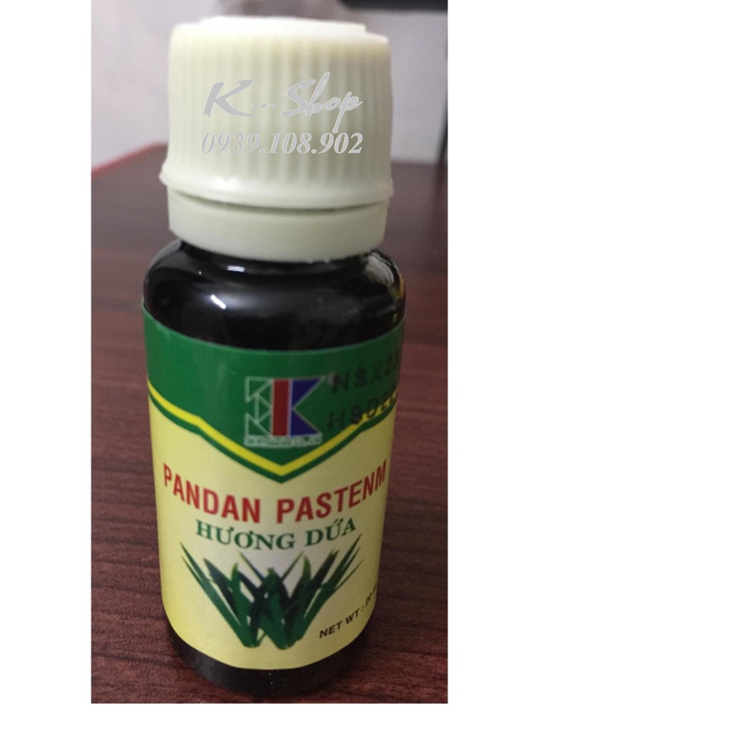 Hương lá dứa 3K có màu , chai 20ml