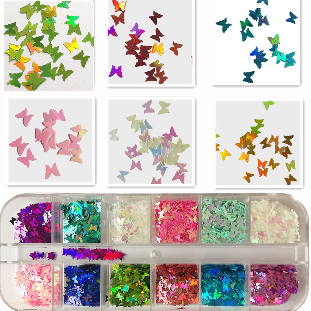 [Hàng mới về] Hộp kim tuyến lấp lánh trang trí móng tay diy cho nữ