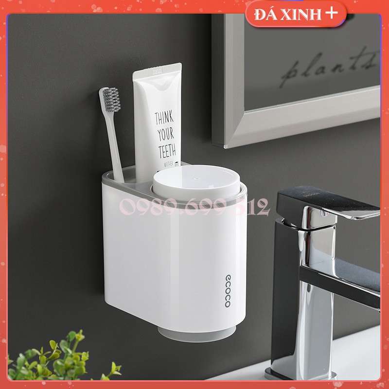 Bộ Nhả Kem Đánh Răng Tự Động Kèm Kệ Để Đồ Phòng Tắm ( Tặng Kèm Miếng Dán Tường )