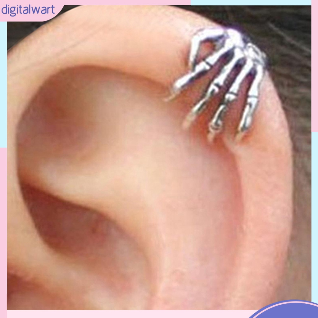 Khuyên vành tai đơn thiết kế hình bàn tay xương cá tính độc đáo dành cho nam và nữ