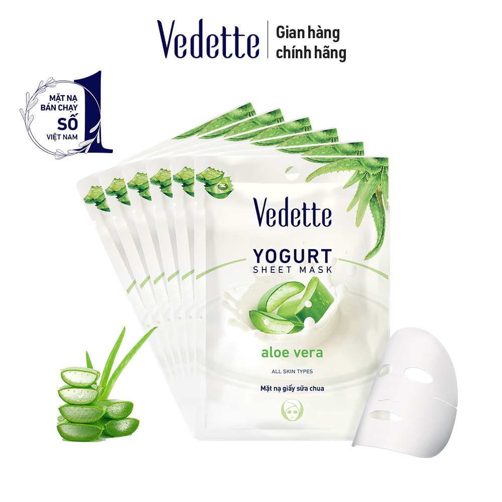 Combo 6 Mặt Nạ Giấy Sữa Chua Vedette Dưỡng Ẩm Mịn Màng Spa Series Yogurt Mask